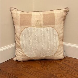 Hobby Lobby Buffalo Check Knit Pumpkin Accent Pillow